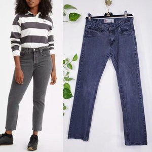 Levis Jeans Womens Size 27 Black Ankle Crop Mid‎ Rise Blue Stretch Y2K 511 Slim